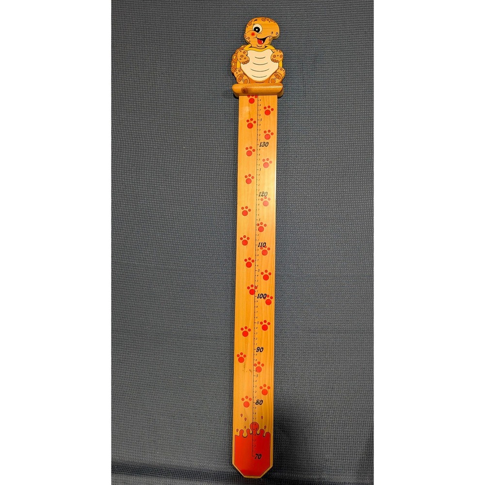 Bartolucci Italy Wooden Growth Chart Turtle Height Ruler Kids Room Decor 33.5in